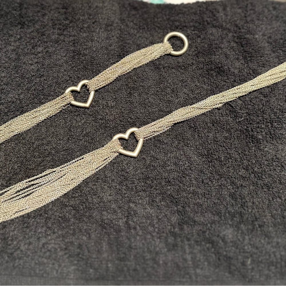 Tiffany and co. Multi strand mesh heart multi chain necklace and bracelet set